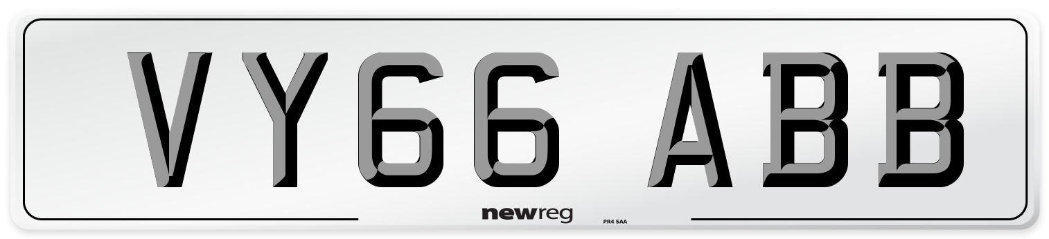 VY66 ABB Number Plate from New Reg